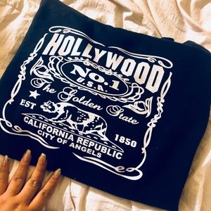Medium navy blue hoodie sweater pullover Hollywood